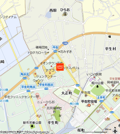 マックスバリュ平生東店付近の地図
